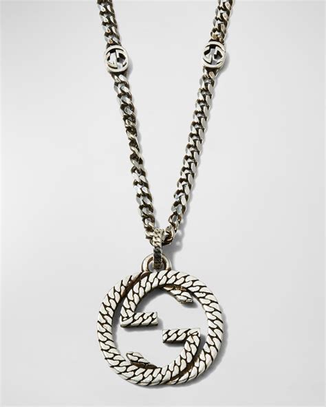 gucci men chain pendant angel|Gucci Men Necklaces .